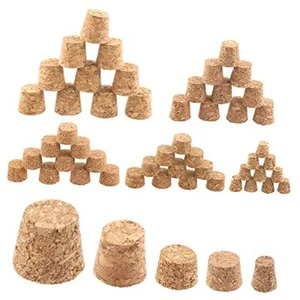 100Pcs 5 Sizes Mini Cork Stoppers Tapered Cork Plugs Small Corks Assortment - Picture 1 of 8