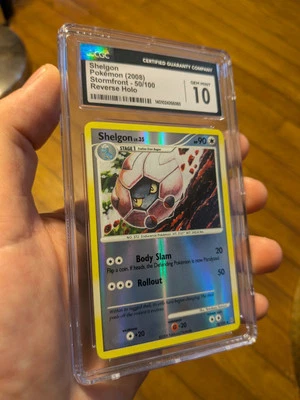 (POP 2) CGC 10 GEM MINT 2008 Pokemon Stormfront 50/100 Shelgon Reverse Holo - Image 1 of 4