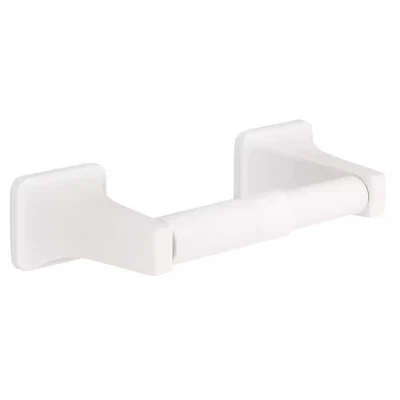 Soporte de papel higiénico Franklin de latón D2408W Futura con resorte para baño en blanco Foto 1 de 4