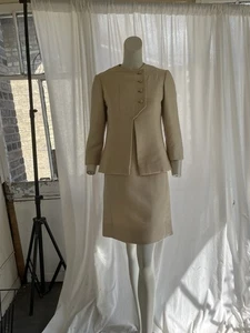 Vintage Teal Traina 1960s Afternoon Wedding Suit Ensemble Wool Silk Blend - Picture 1 of 5