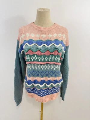 De colección Mujer Coret Texturizado Rosa Suéter 3D Bebé Azul Cuello Redondo Talla S Estilo Coogi Foto 1 de 4