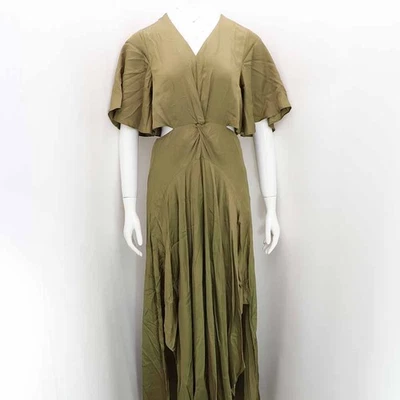 Maxi Vestido Largo Maje Twist Cutout Satén Manga Corta 03427 145878169 Foto 1 de 4