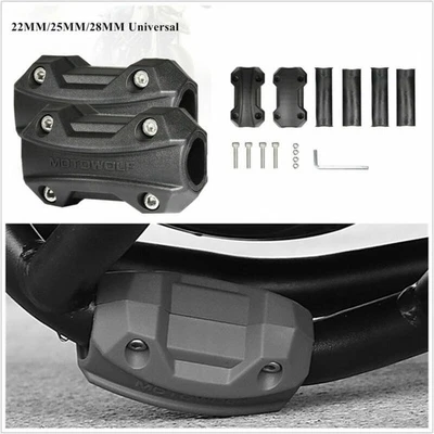 Par 22/25/28mm protetor de motor de para-choque universal bloco decorativo preto - Imagem 1 de 4