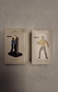 Lot Of 2 Star Trek Ornaments Captain Kirk And Spock Hallmark Keepsake - Picture 1 of 4