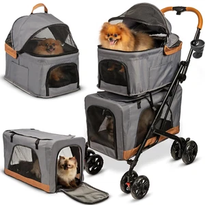 Double Pet Stroller with Detachable Carriers - Ideal for 2 Dogs or Cats - Compac - Picture 1 of 6