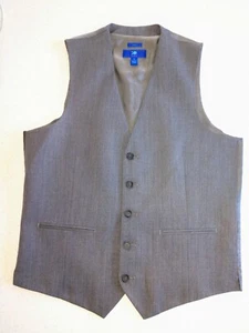 Egara Chaleco Calce Ajustado Gris Cintura Abrigo Formal Ajustable Espalda 100% Lana Para Hombre Pequeño - Imagen 1 de 3