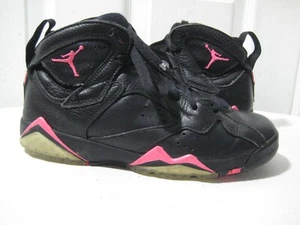 Air Jordan 7 Retro Black & Hyper Pink Unisex Kids Shoes 4.5 Y # 442960-018 - Picture 1 of 15