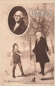 POSTAL DE CUMPLEAÑOS VINTAGE DE GEORGE WASHINGTON SUS DÍAS DE INFANCIA 12524 T - Imagen 1 de 2