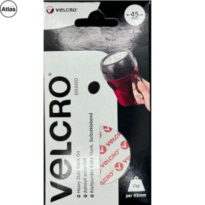 VELCRO® Brand Large Coins 45mm,2 Sets of Self Adhesive Pads, Black , Hook & loop - Image 1 of 4