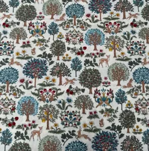 Fat Quarter Art Nouveau Symphony Morisu Fox Deer Owl Rabbit 100% Cotton Fabric - Picture 1 of 3