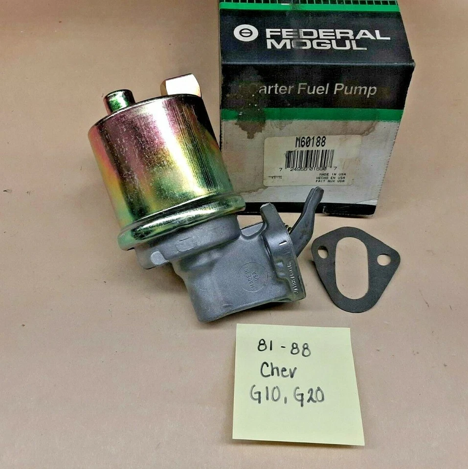 Chevrolet G10 1981-1988; bomba de combustible G20/Carter # M60188 con junta Foto 1 de 1