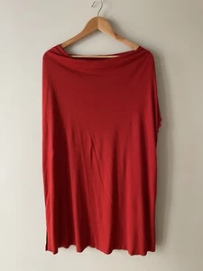 JD Williams Sleeveless Tunic Red UK 22 100% Viscose Summer Holiday ON606 - Picture 1 of 7