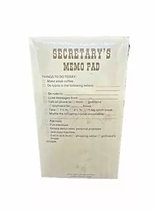 Vtg Paper Office Pad Secretary NEW Sealed NOS Funny Humor Gift Ephemera 1971 Mod - Picture 1 of 5