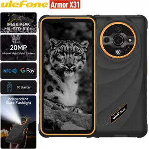 Ulefone Armor X31 Rugged Phone Android 14 IR Blaster Mobile Outdoor Waterproof - Picture 1 of 15