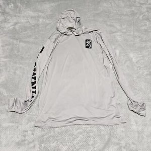 Browning Lightweight Pullover Hoodie Silver Mens Medium Hunting Fishing Outdoors - Picture 1 of 10