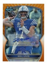 2022 Bowman University Will Levis Chrome Orange Refractor Auto /25 Rookie Card