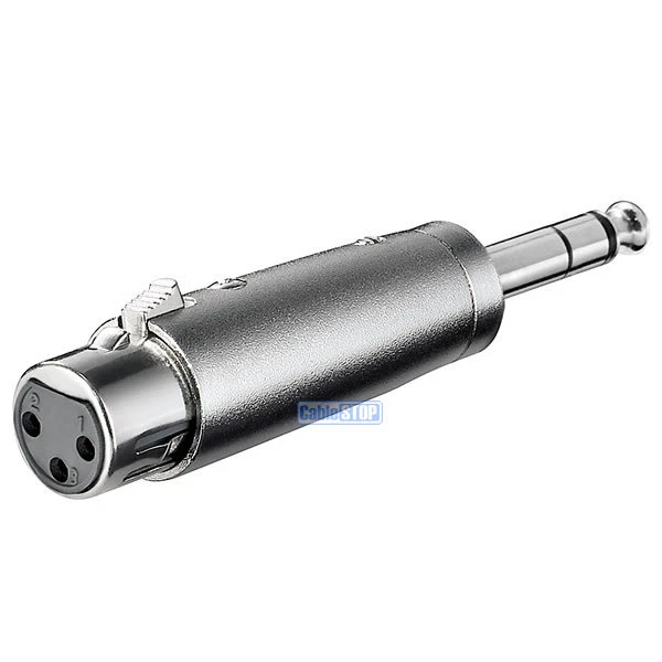 STEREO 6.35mm 1/4" Male Jack Plug to 3 Pin XLR Female Socket Amp Mic Adapter - Image 1 of 1