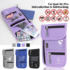 RFID Blocking Passport Holder Travel Wallet Card Storage Phone Bag Anti-Theft - Picture 1 of 16