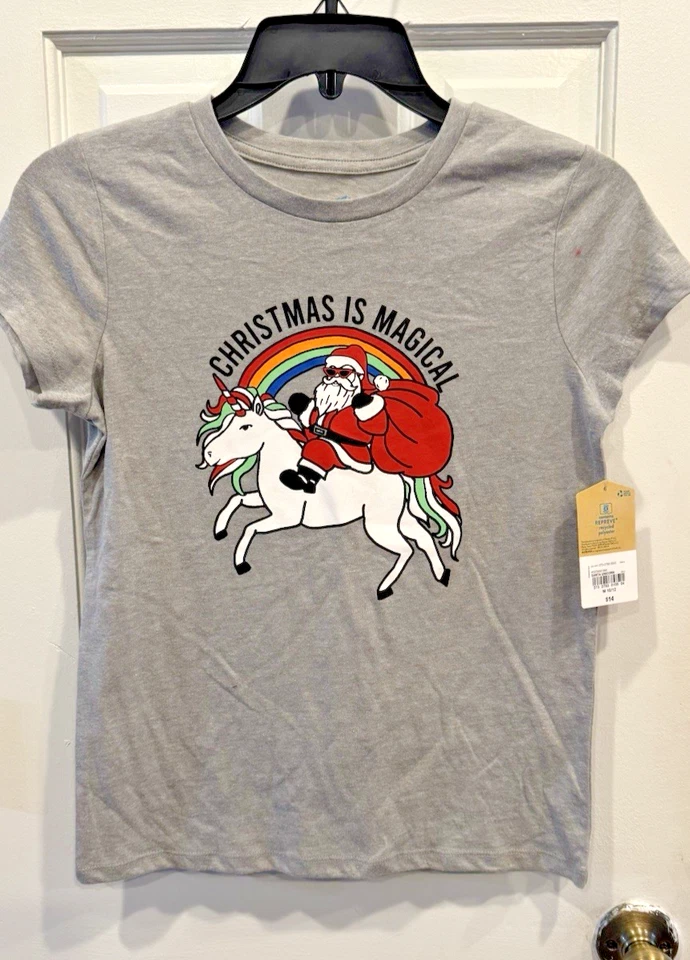 Camisa There abouts "Christmas is Magical" Navidad Manga Corta Talla M 10/12 Foto 1 de 1