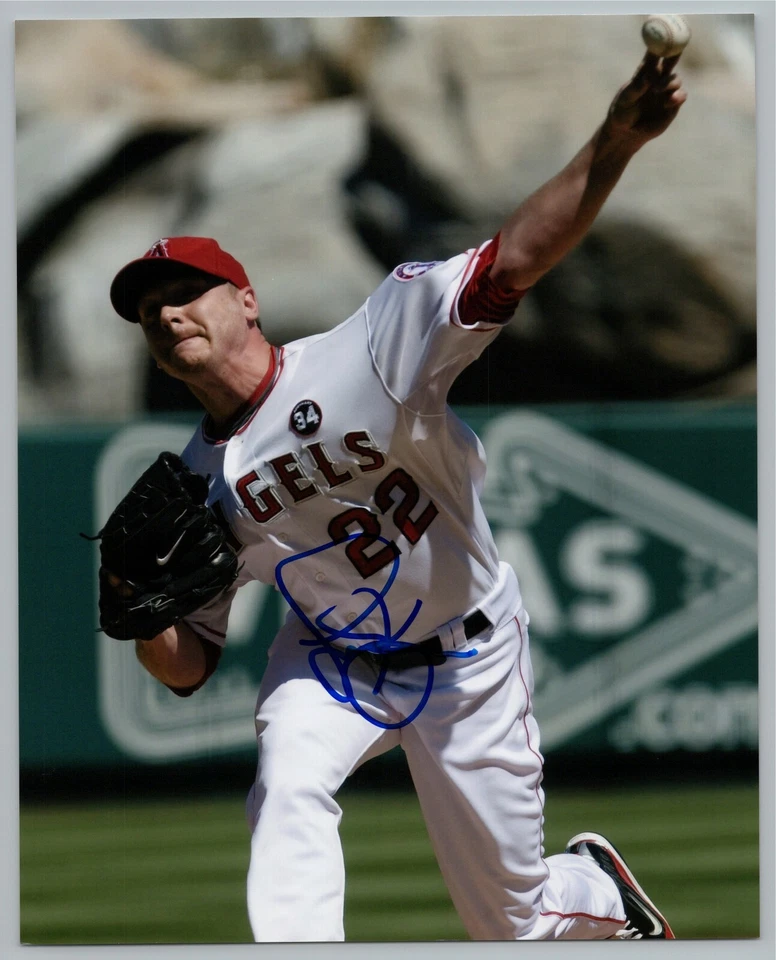 Foto auténtica autografiada a mano de Scott Kazmir de 8x10 Los Angeles Angels Foto 1 de 1