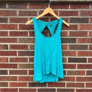 Aerie Teal Blue Open Back Sleeveless Tank Top - Picture 1 of 3