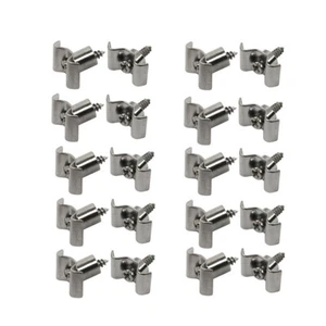 FLEOR 10 Pairs Chrome Guitar String Tree Guide String Retainers with Screws - Picture 1 of 8