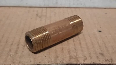 STRAIGHT BRASS FITTING (1/2” NPTF MALE, 9/16" ID , .830” OD, 2.520” LG.)  X111F - Image 1 of 4