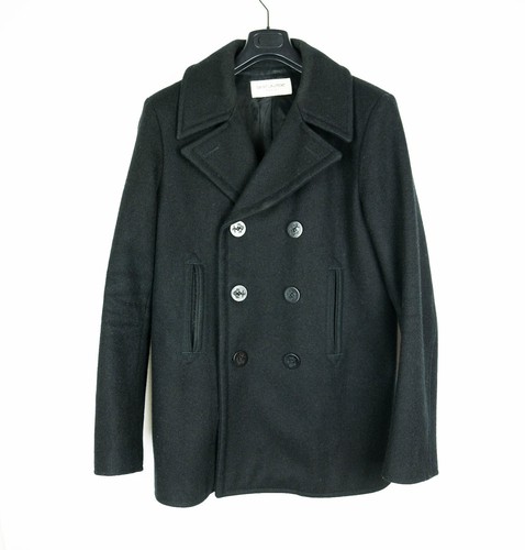 SAINT LAURENT (YSL) SAINT LAURENT PARIS Cappotto Uomo Doppiopetto Pea Giacca Lana Nero 52 50 54