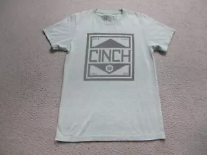 Cinch Shirt Mens Small Blue Short Sleeve Tee Blue Western Cowboy Farmer Stretch - Picture 1 of 11