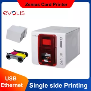 Evolis Zenius 300DPI Single Side Photo ID Card Printer System USB Ethernet Port - Picture 1 of 14
