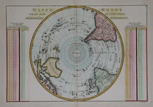 South Pole - Rigobert Bonne 1780 - Map of the World on the Equator - Antarctica - Picture 1 of 3