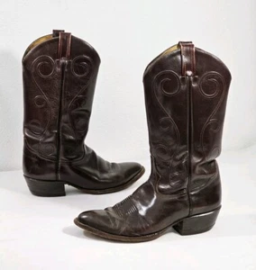 Vintage Tony Lama 6609 Braun Kirsche Leder Western Cowboystiefel Herren 9 D - Bild 1 von 12