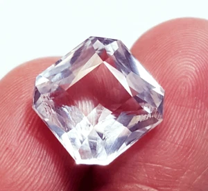 Zaffiro Bianco Naturale Ottagonale Taglio Principe 11,85 Ct Gemma Sciolta Certificata - Foto 1 di 6