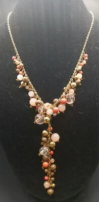 Collar Avon Y Colgante Cuentas Tono Dorado 16" #335 Foto 1 de 3