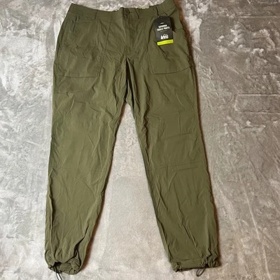 Pantalones REI Co Op para mujer Savanna Trails cuna militar verde calce relajado talla 14 Foto 1 de 4