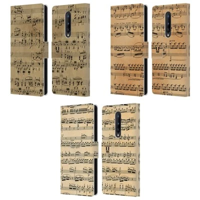 HEAD CASE DESIGNS MUSIC SHEETS LEATHER BOOK WALLET CASE COVER FOR ONEPLUS PHONES - Image 1 of 4