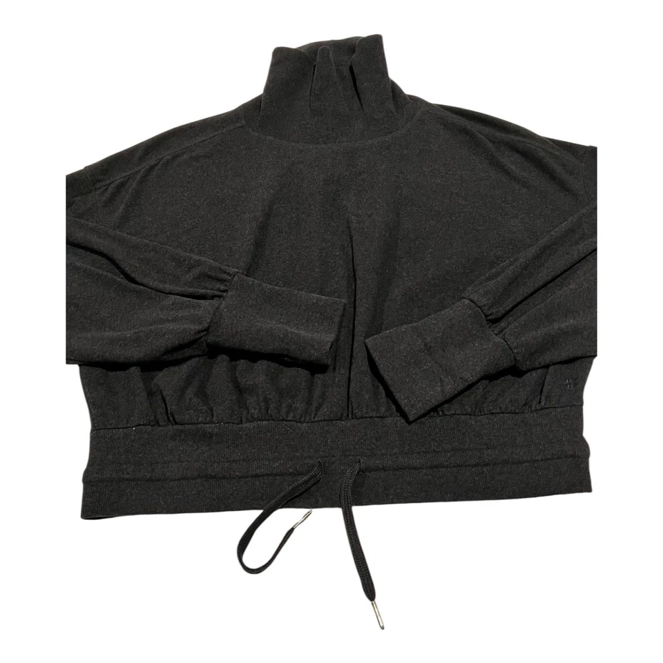 Sweaty Betty 女式黑色短高领套衫上衣 US 8 抽绳下摆 — 第 1/4 张图片