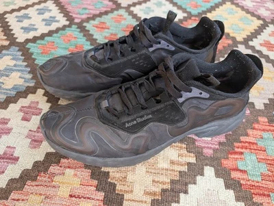 Acne Studios Ribbon Athletic Low-Top Sneaker Shoes Lace-Up Black Size US11 EU44 - Image 1 of 4