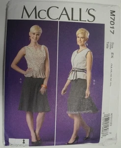 McCalls 7017 Misses Top Skirt Belt Sizes 14-22 Sewing Pattern - Picture 1 of 2