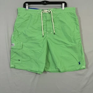 Polo Ralph Lauren Swim Trunks Mens XL Green Drawstring Board Shorts Nylon Logo - Picture 1 of 14