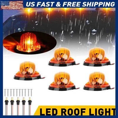 5 Piezas Para Chevy 73-87 GMC Top Serie C/K Luces Cabina Ámbar Techo Marcador + 194 LED Foto 1 de 4