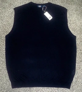NWT Men's CUTTER & BUCK V-Neck Sweater Vest 2XL NAVY BLUE ~ Merino Wool/Acrylic - Picture 1 of 3
