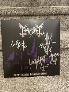 Mayhem Signed Autographed De Mysteriis Dom Sathanas LP VINYL X3 BLACK METAL RARE - Picture 1 of 7