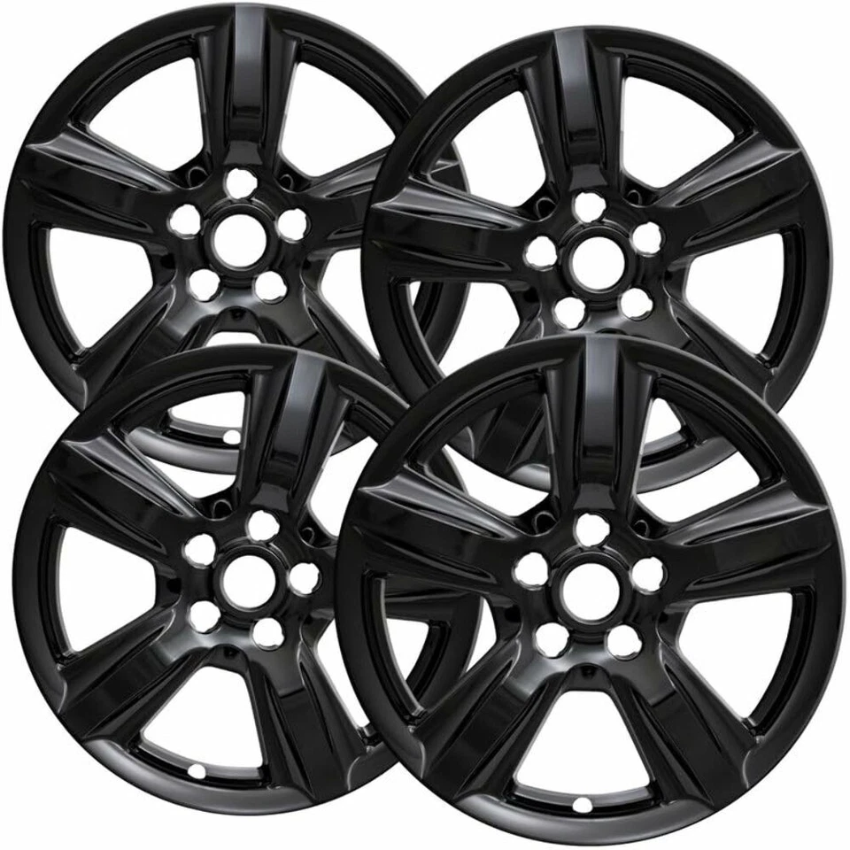 Set of 4 Gloss Black 17" Impostor Wheel Skins for 15-19 Ford Mustang Rim Covers Foto 1 de 4