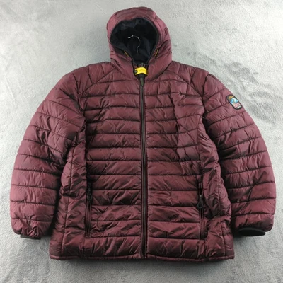 Projek Raw Jacket Mens XLT Maroon Black Reversible Ultra Lightweight Hooded Coat - Image 1 of 4