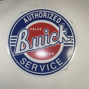 BUICK Authorized Service Tin Metal Sign 12” Vintage Look Brand New Round - Picture 1 of 4