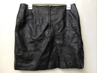 Trek New York Black Leather Mini Skirt Size 12 - Image 1 of 4