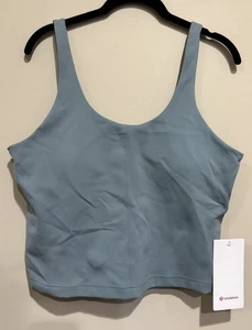 Neu mit Etikett lululemon Größe 14 leuchtender integrierter Tank-BH CRBU kraterblau grün 78 $ - Bild 1 von 3