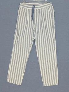 Zara Herren Gestreifte Beige Baumwolle Hose Relaxed Fit Größe Large 30x26 - Bild 1 von 6
