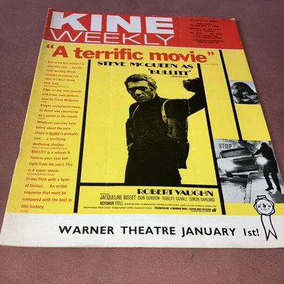 Kine Weekly 1968.Steve McQueen Bullitt. Carry on up the Khyber.Battle of Britain - Image 1 of 3